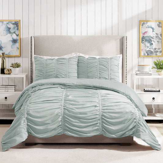 Emily Texture Comforter Set (Light Blue) by Modern Heirloom
